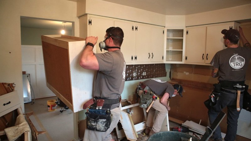 Demolition Debris During a DIY Kitchen Upgrade